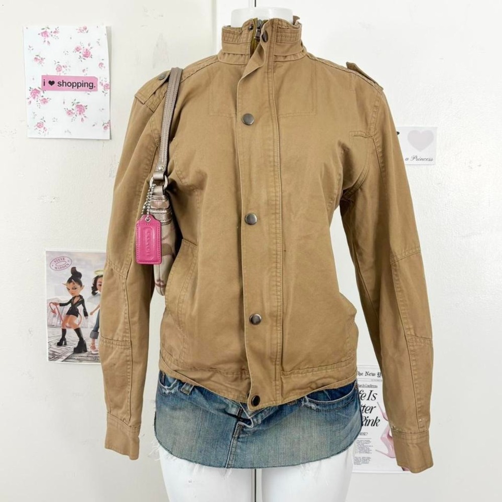 Y2K Zeeta Tan Utility Jacket — Indie Sleaze Grunge Mall-core